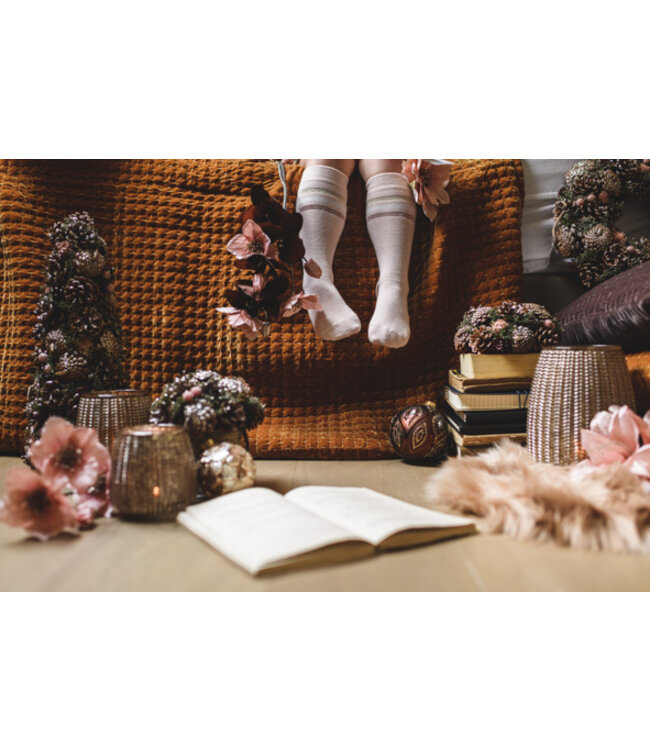 Cosy @ Home Theelichthouder dennenappel - glitter/ koper - dia.18H9cm