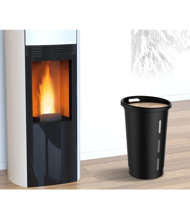 EDA Houtpellets opslag met deksel - 38L - 25Kg - 60,5cm hoog - Opslagton - Kunststof