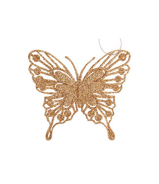 Cosy @ Home Vlinder hanger - glitter champagne - 10H9cm