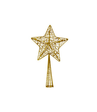 Cosy @ Home Kerstboompiek - Star - glitter goud - 12x4H28cm