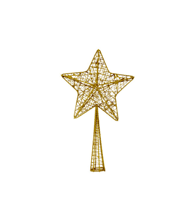 Cosy @ Home Kerstboompiek - Star - glitter goud - 12x4H28cm