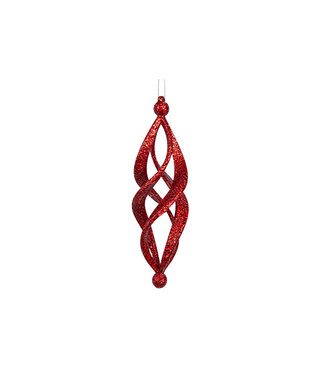 Cosy @ Home Spiraal hanger - Glitter Rood - dia.5H18cm