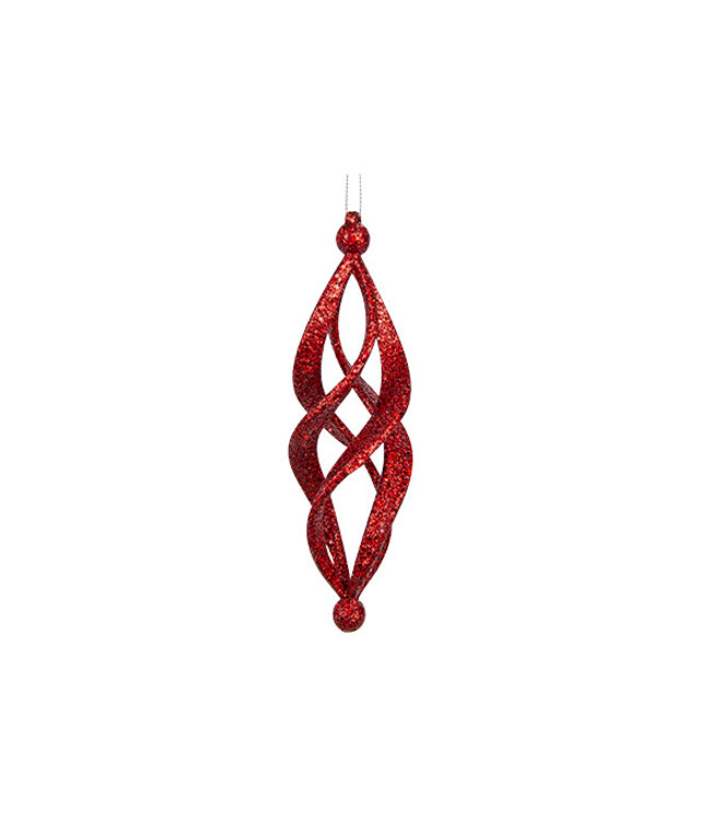 Cosy @ Home Spiraal hanger - Glitter Rood - dia.5H18cm