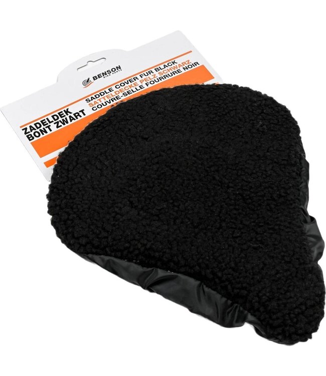 Benson Universele Fiets Zadeldek - Imitatie Schapenvacht - Bont - Zwart