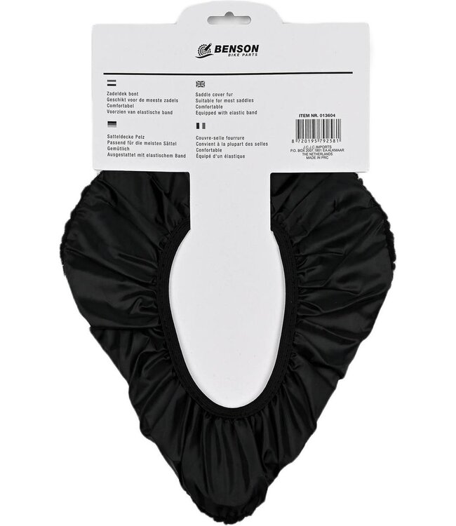Benson Universele Fiets Zadeldek - Imitatie Schapenvacht - Bont - Zwart