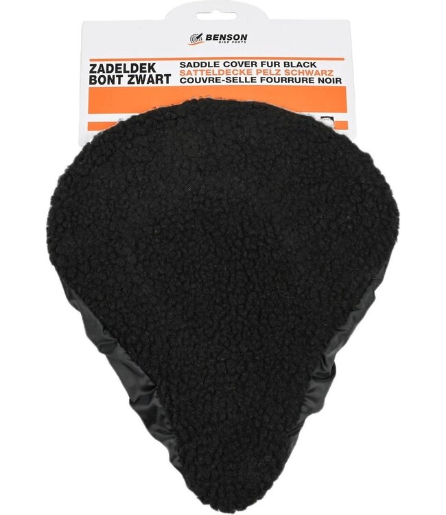 Benson Universele Fiets Zadeldek - Imitatie Schapenvacht - Bont - Zwart