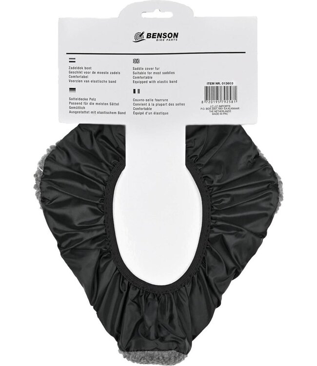 Benson Universele Fiets Zadeldek - Imitatie Schapenvacht - Bont - Grijs