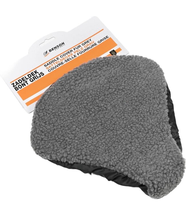 Benson Universele Fiets Zadeldek - Imitatie Schapenvacht - Bont - Grijs