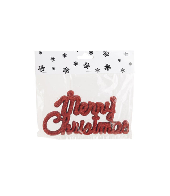 Cosy @ Home Hanger x6 - Rood - Merry Christmas - 20cm - kunststof