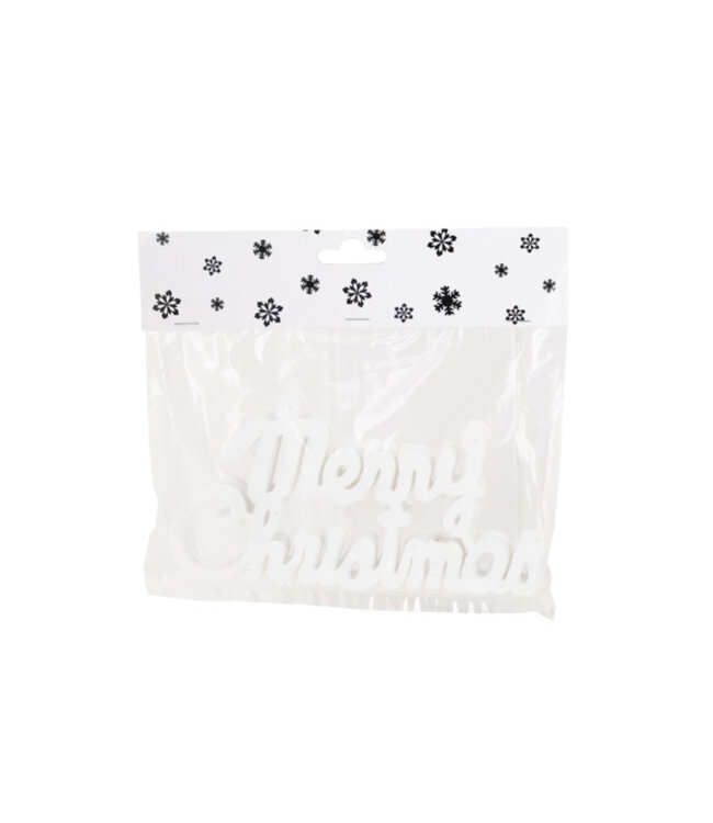 Cosy @ Home Hanger x6 - Wit - Merry Christmas - 20cm - kunststof