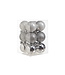 Cosy @ Home Kerstbal - set 12 - Mix Zilver  - dia.6cm - mat/glitter/blinkend