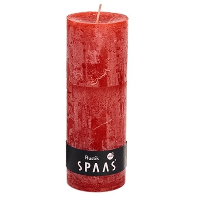 Spaas  Rustieke cilinderkaars - dia.70H190mm - rood