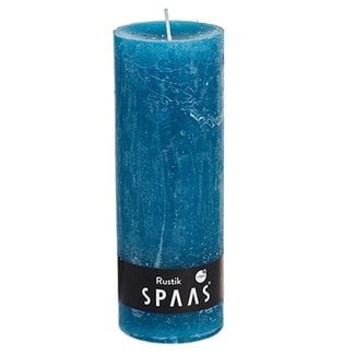 Spaas  Rustieke cilinderkaars - dia.70H190mm - turquoise