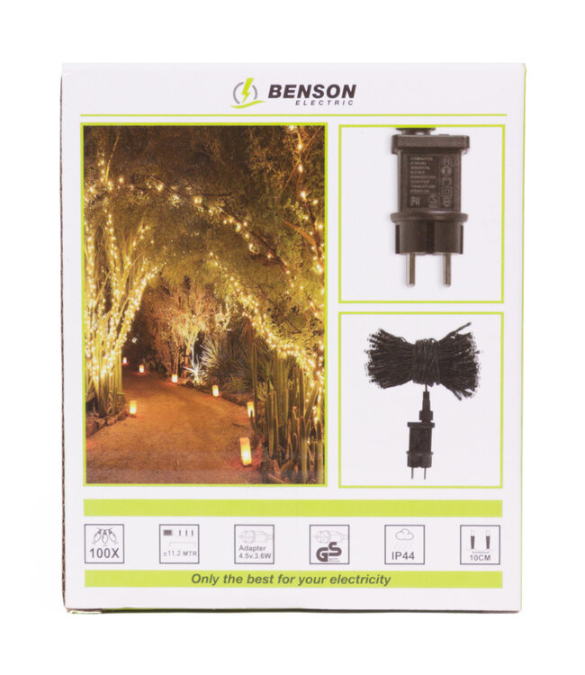 Benson Lichtsnoer - LED x100 - warmwit - 11,2M