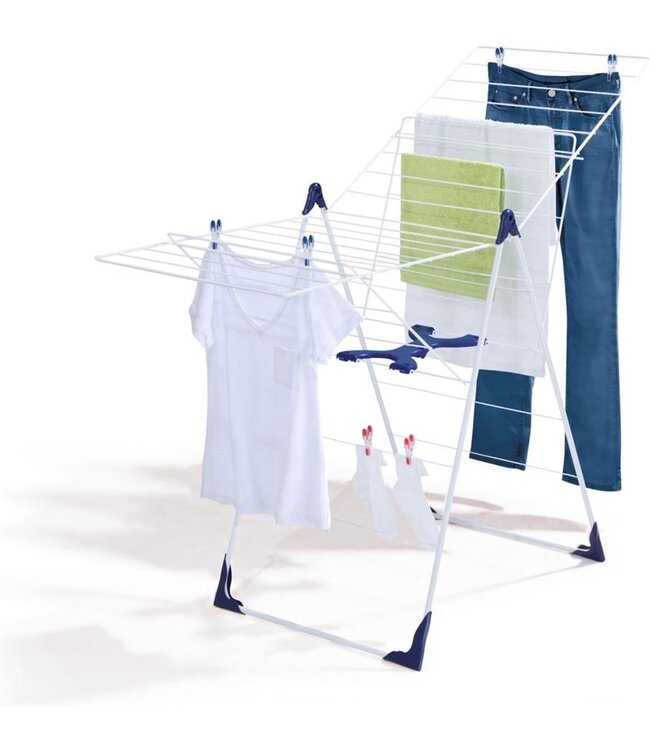 Leifheit Droogrek - wit/blauw - classic 200 flex
