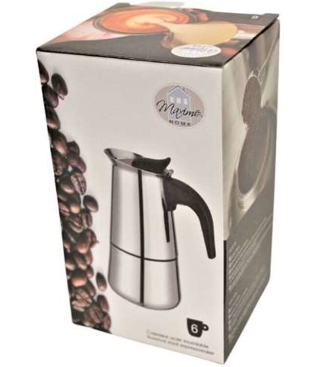 Maxime Home Espressomaker - 6 tassen - RVS - ook geschikt voor inductie