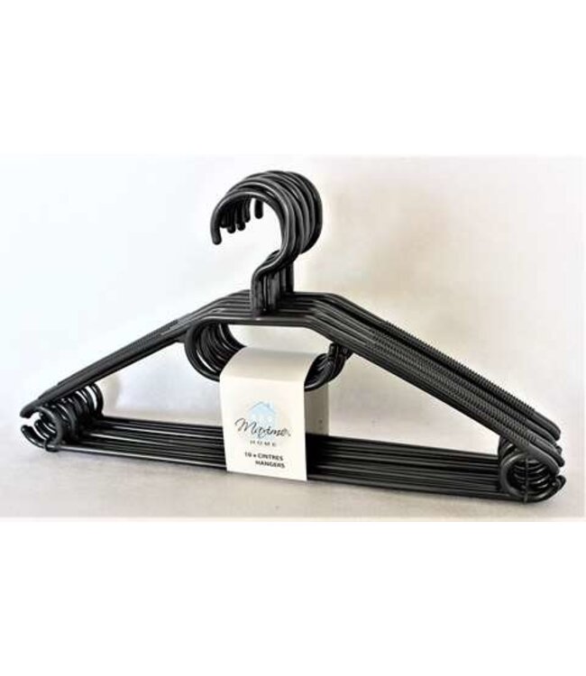 Maxime Home Kleerhangers met draaiende haak - set 10 - zwart