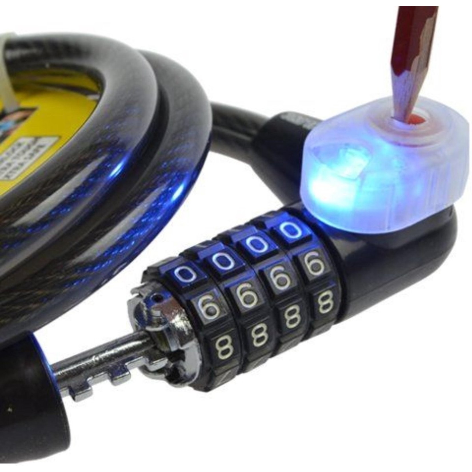 Stahlex Fietsslot kabelslot cijferslot scooterslot Ø 12mm / 1m met LED lampje