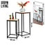 Urban Living Set van 2 Metalen Bijzettafels met Houten Blad - Industrieel Design