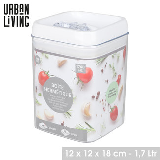 Urban Living Hermetisch afsluitbare voedseldoos- 1,7L - 12x12x18cm
