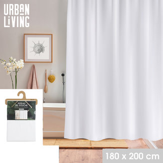 Urban Living Douchegordijn - 180x200cm - met 12 ringen - PVC -  wit