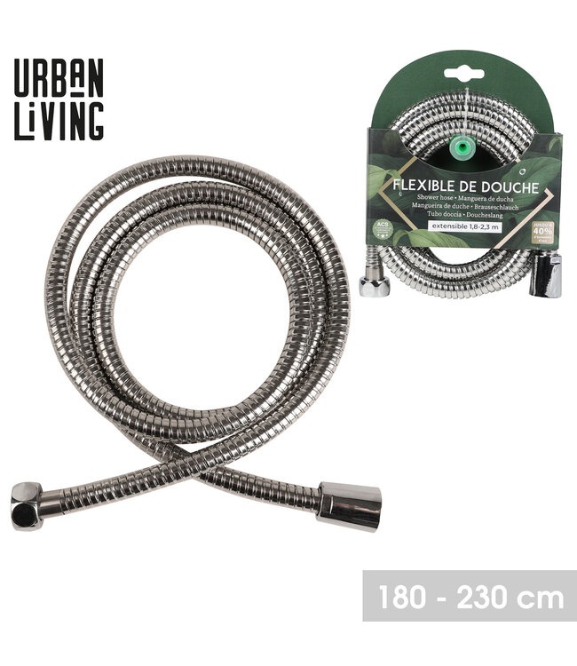 Urban Living Doucheslang  uitschuifbaar 180/230cm - RVS