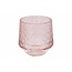 Cosy @ Home Theelichthouder - wave - dia.8H7cm - glas - roze