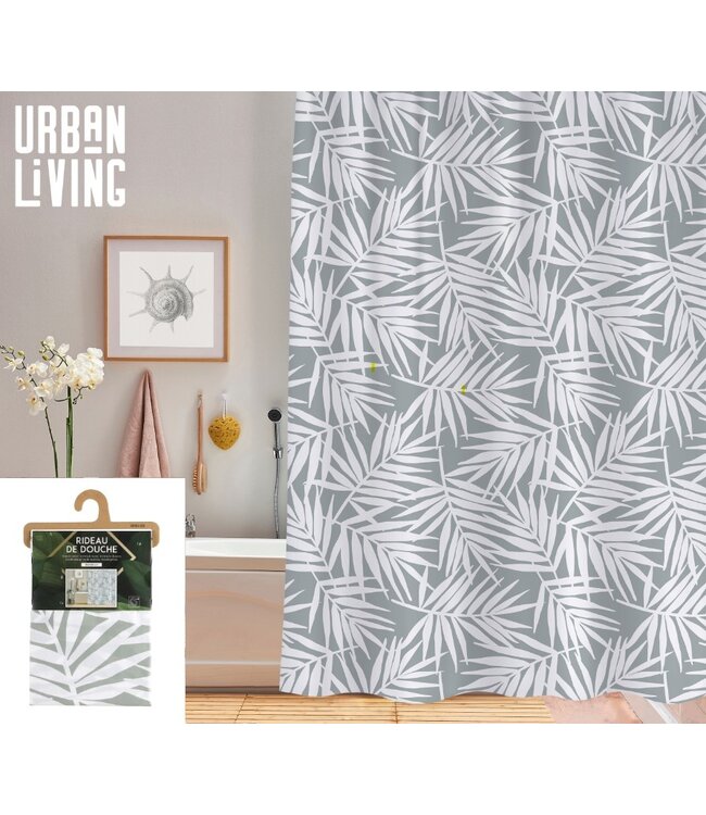 Urban Living Douchegordijn - 180x180cm - met 12 ringen - PVC - jungle design
