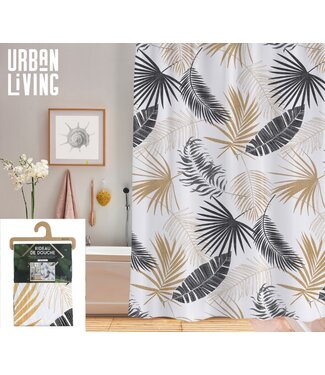 Urban Living Douchegordijn - 180x180cm - met 12 ringen - PVC -  tropic