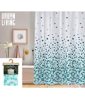 Urban Living Douchegordijn - 180x180cm - met 12 ringen - PVC -  mozaïek
