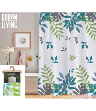 Urban Living Douchegordijn - 180x180cm - met 12 ringen - PVC -  summer design