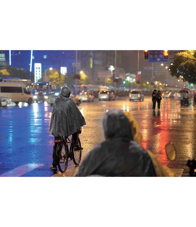 Benson Duurzame Regenponcho - zwart - voor volwassenen