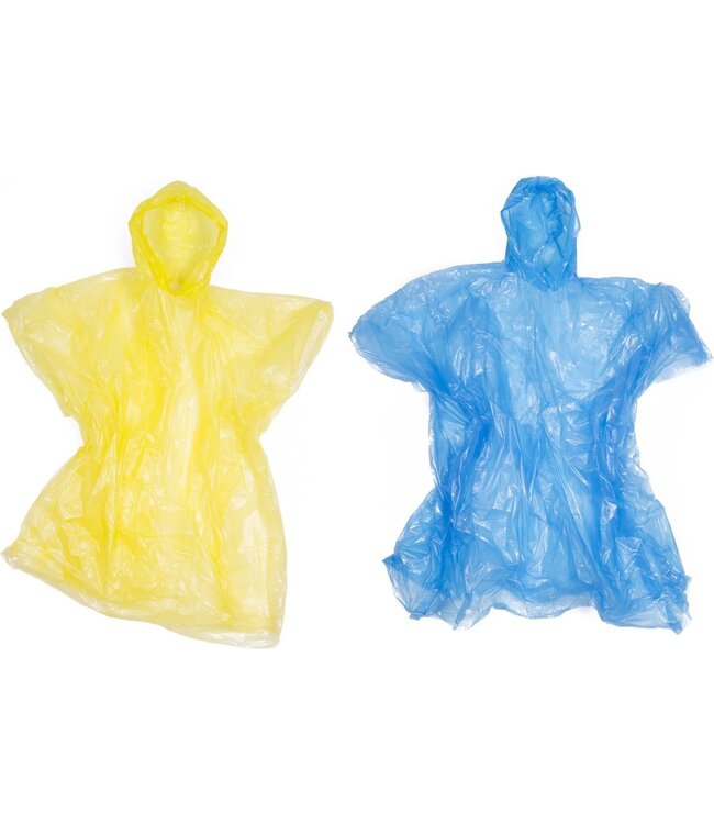 Benson Wegwerp Poncho - Universeel - Transparant - Geel/Blauw