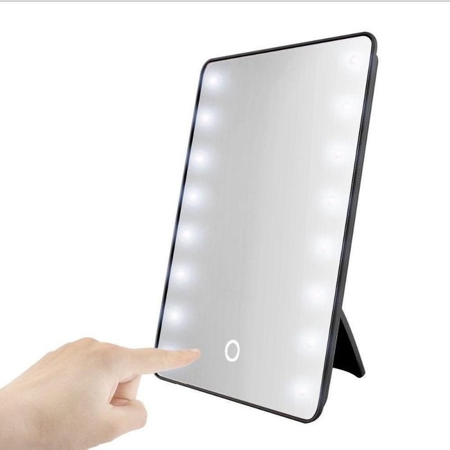 Baars Aanstellen gen Make Up Spiegel -16 LED - met Touch Dimmer - Stand - SuperSoldi