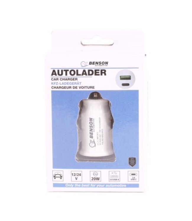 Benson Autolader USB + USB-C 12-24V