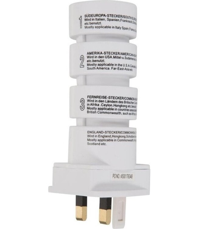 Benson Universele reisstekker - 4-delig - wereldstekker