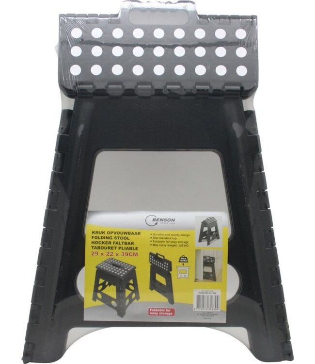Benson Keukentrapje - Opstapje - Opvouwbaar - Zwart /Wit - tot 150 kg