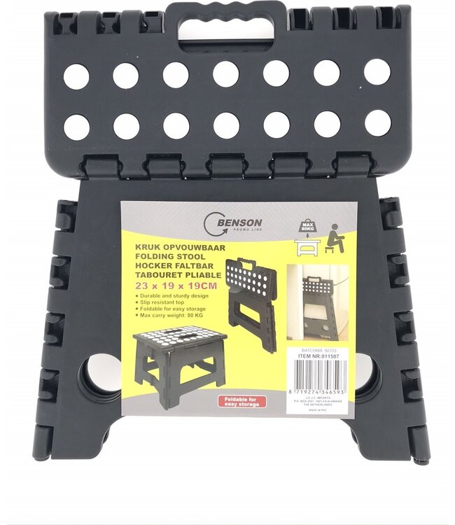 Benson Keukentrapje - Opstapje - Opvouwbaar - Zwart /Wit - tot 80 kg