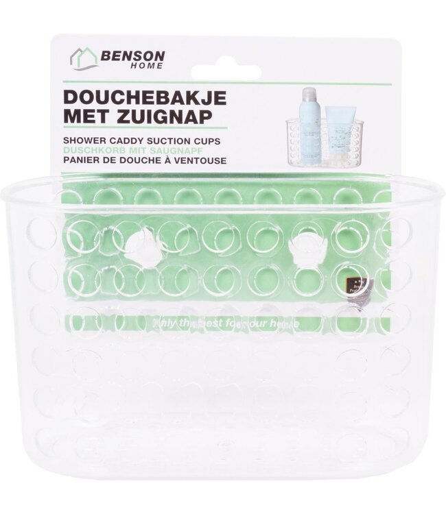 Benson Douchebakje transparant met zuignappen - 17,5x8x12cm