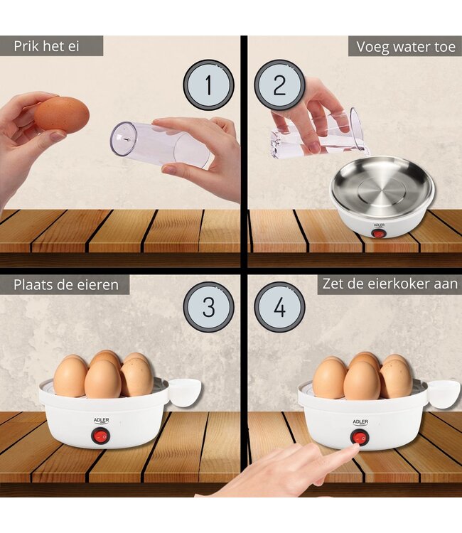 Adler Elektrische eierkoker - geschikt voor 7 eieren