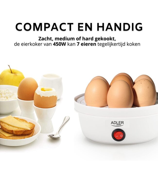 Adler Elektrische eierkoker - geschikt voor 7 eieren