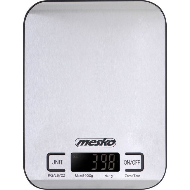Mesko Keukenweegschaal - digitaal -1g-5kg - RVS/inox
