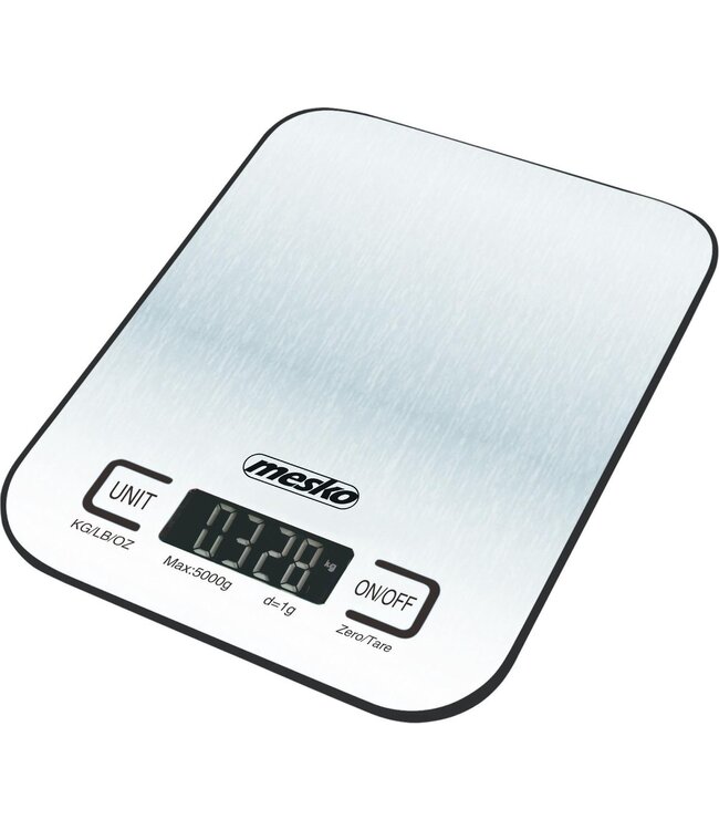 Mesko Keukenweegschaal - digitaal -1g-5kg - RVS/inox