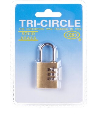 Tri-circle Hangslot met Cijfercode  - Codeslot - 30mm