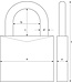 Tri-circle Hangslot met Cijfercode  - Codeslot - 30mm