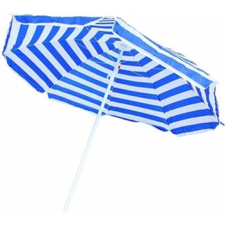 Benson Parasol - Wit/Blauw - gestreept - dia.160cm