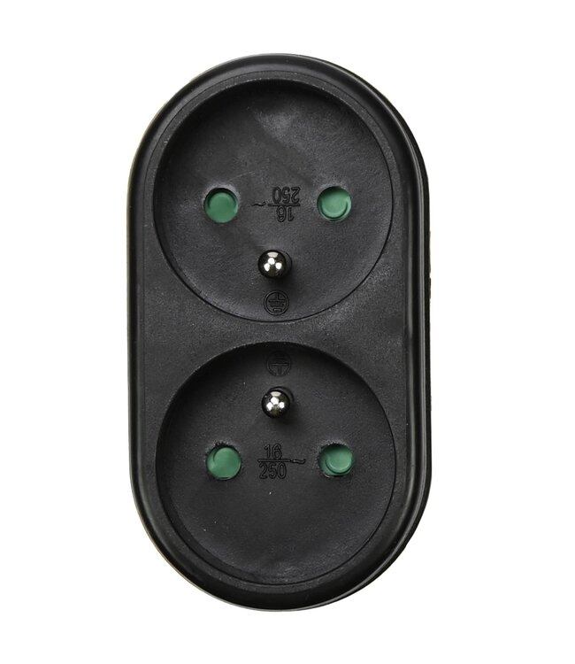 Benson Verloopstekker Duo met Penaarde - Zwart