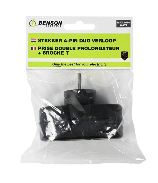 Benson Verloopstekker Duo met Penaarde - Zwart