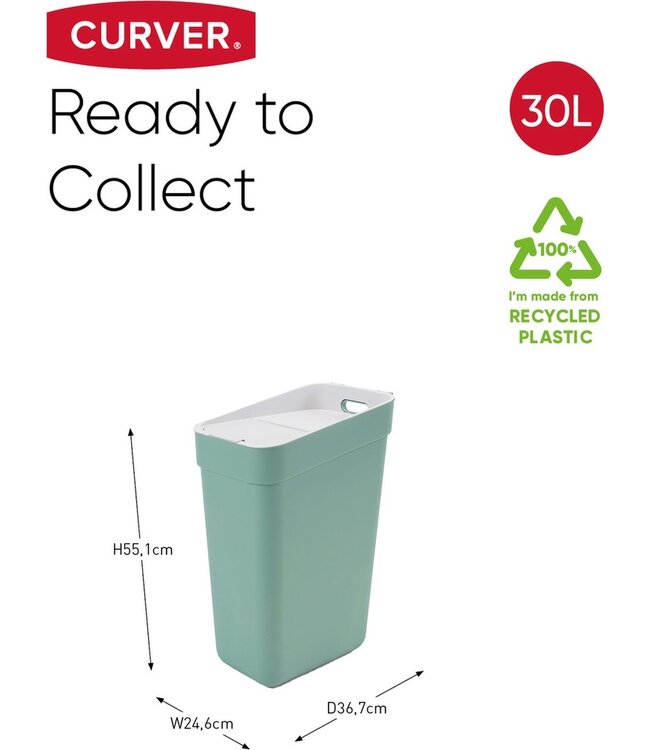 Curver Ready to Collect Vuilbak 30L - Groen