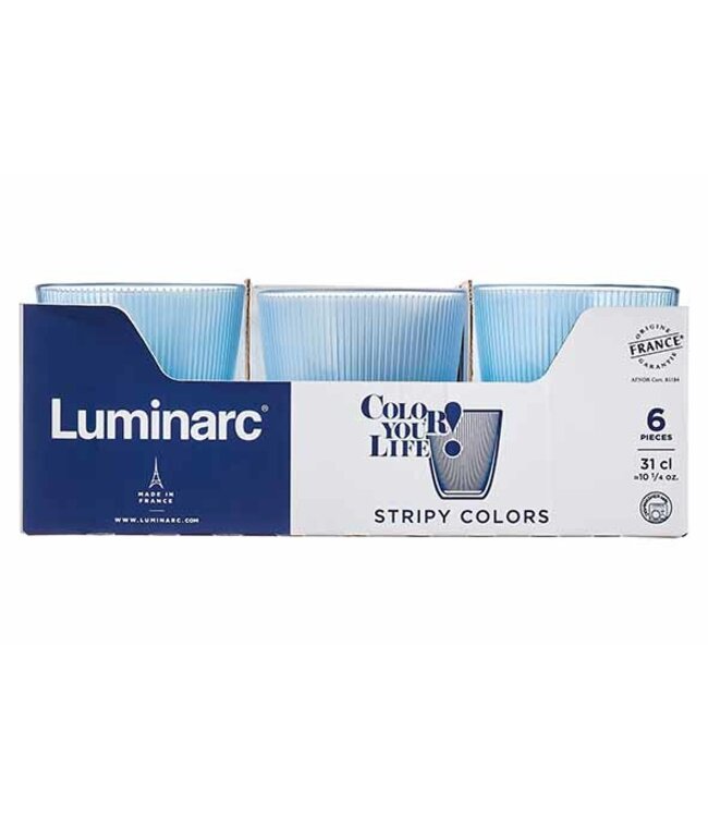 Luminarc Glas - 31cl - blauw  - Concepto Stripy